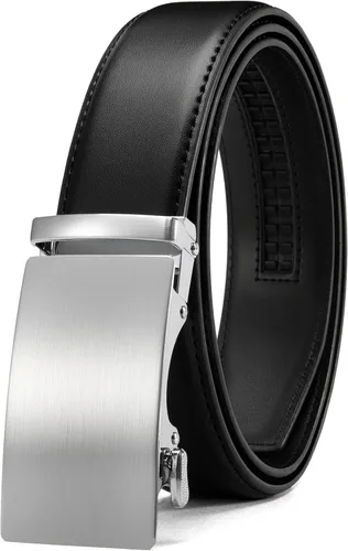 Miniatura 15 de CHAOREN - Cinturón para hombre - Cinturón de trinquete de cuero de 1 3/8 pulgadas para pantalones de vestir - Cinturón micro ajustable que se adapta
