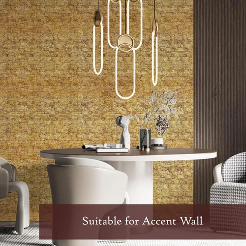 Miniatura 3 de Lámina interior perlada de oro/plata de lima, pegamento de contacto, papel de pared extraíble autoadhesivo Dorado