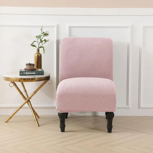 Miniatura 12 de LiveGo Funda para silla decorativa sin brazos, de elastano, extraíble, para silla sin brazos, protector de muebles para sala de estar, comedor, Beige