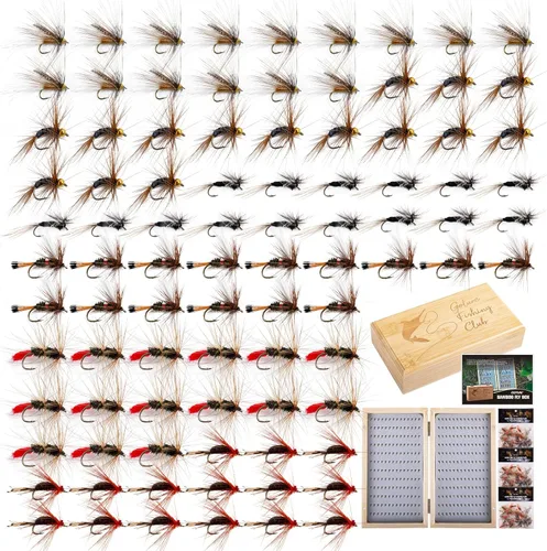 Miniatura 13 de Goture Fly Fishing Flies Kit,25pcs/30pcs/100pcs Fly Fishing Lures,Dry Flies Wet Flies Streamers Nymphs Flies, Fly Fishing Assortment Kit for Bass F
