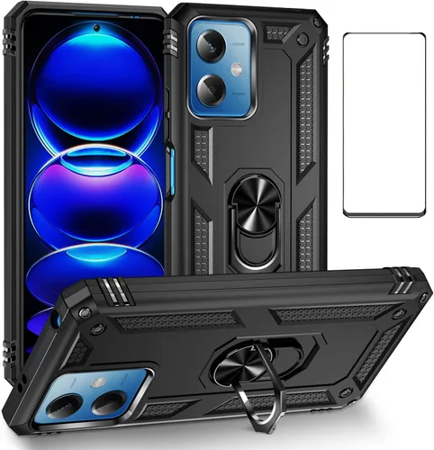 Funda para Xiaomi redmi Note 12 5G/Poco X5 5G con protector de pantalla, soporte delgado protección militar a prueba de golpes Armor Defender Funda