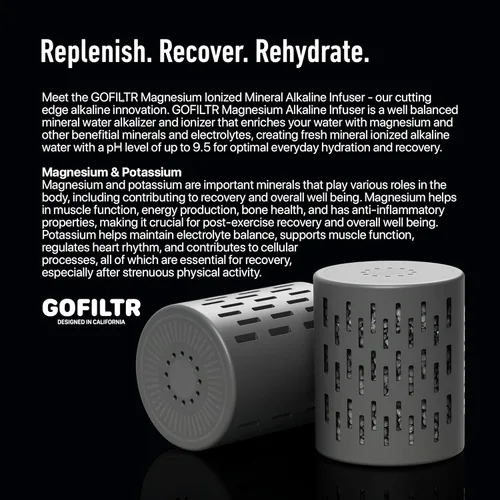 Miniatura 6 de GOFILTR Infusor de agua alcalina de magnesio jumbo - pH 9.5 + Electrolitos para cualquier botella/jarra grande de agua, 300 galones / 3 meses