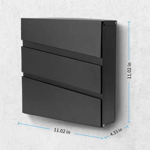 Miniatura 4 de Buzón de Pared con Cerradura y Llaves, Buzón de Seguridad con Llavero para Exterior de la Casa, Buzón de Correo con Cerradura, Buzón de Metal