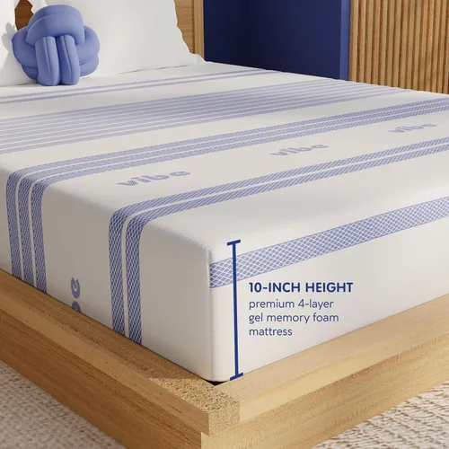 Miniatura 8 de Colchón de espuma viscoelástica de gel Vibe, libre de fibra de vidrio de 10 pulgadas, Certificado CertiPUR-US, Bed-in-a-Box, tamaño Queen, Blanco