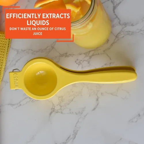 Miniatura 5 de IMUSA, Exprimidor de limón de aluminio fundido, amarillo Amarillo claro