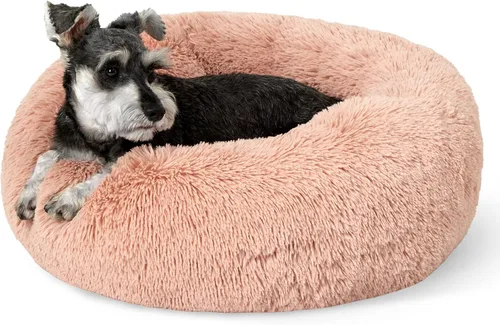 Miniatura 68 de Bedsure - Cama relajante para perro mediano, lavable, tipo dona, cama para gato, antideslizante, redonda, afelpada, mullida, de piel sintética