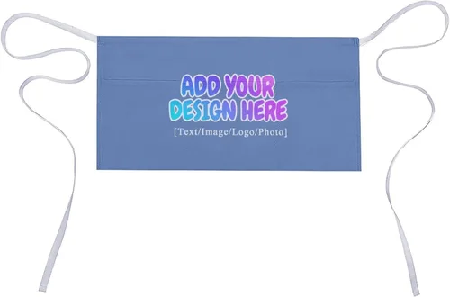 Miniatura 185 de AXKEUDO Delantal personalizado con bolsillos, delantales de cintura para camarera para cocinar en casa, restaurante, servir trabajo