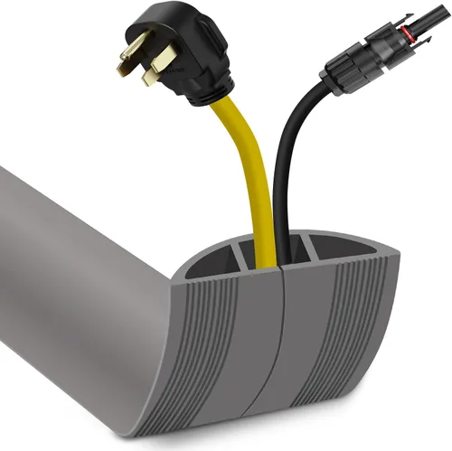 Miniatura 23 de JAHOMFAI Cubierta para cables de piso 1m de largo, cubiertas para cables en el suelo para proteger los cables y prevenir riesgos de caídas, fácil