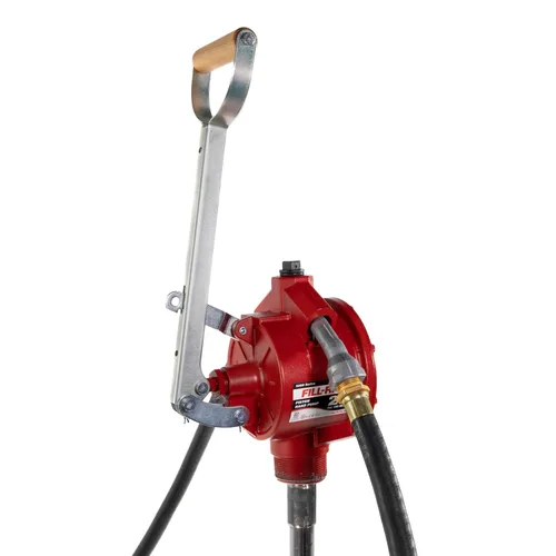 Fill-Rite FR152 bomba de mano de pistón con manguera y boquilla, color rojo