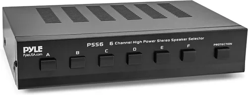 Pyle Home Premium Nuevo y Mejorado Selector de Interruptores de Altavoces de 6 Zonas y 6 Canales, Caja de Distribución Hub para Amplificador Estéreo