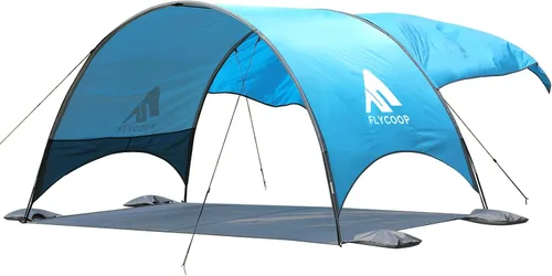 Miniatura 11 de Toldo para sombrilla de playa mejorado 2026 con protección UV UPF 50+, tienda de playa portátil para sol, ventilación de 360°, 4 bolsas de arena
