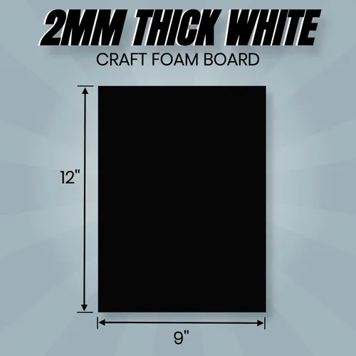 Miniatura 3 de 24 hojas de espuma EVA negra para cosplay en hojas de 9 x 12 pulgadas; espuma gruesa de alta densidad 187.4 lbs/m³, 0.079 in (1/12 pulgadas); ideal
