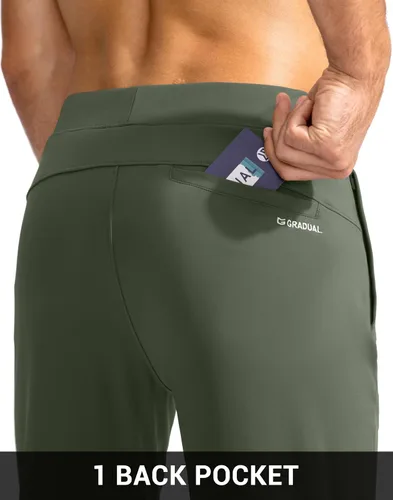 Miniatura 6 de G Gradual Pantalones de golf para hombre con bolsillos con cierre y pantalones elásticos de chándal ajustados pantalones de chándal para hombre