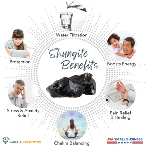 Miniatura 12 de Karelia Creations Pulsera de protección de shungite para niños, idea de graduación 100% auténtica, se adapta a la mayoría de los adolescentes