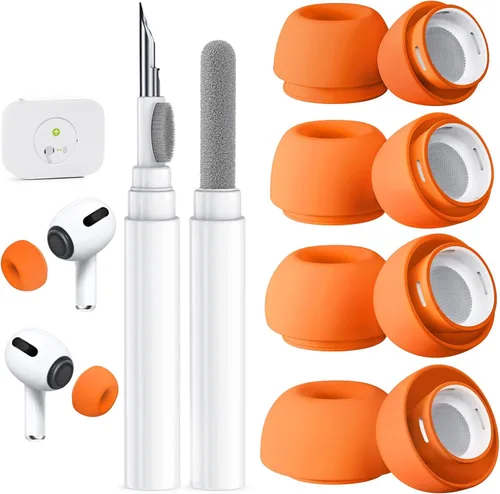 Miniatura 31 de 4 pares de puntas de repuesto para AirPods Pro 2ª/1ª generación con kit limpiador, orificio de reducción de ruido y pantalla protectora contra