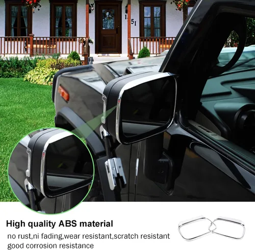Miniatura 2 de Compatible con Hummer H2 2003-2009 - Espejo retrovisor de lluvia, espejo retrovisor, cejas de lluvia para accesorios Hummer H2 2003-2009 (negro)
