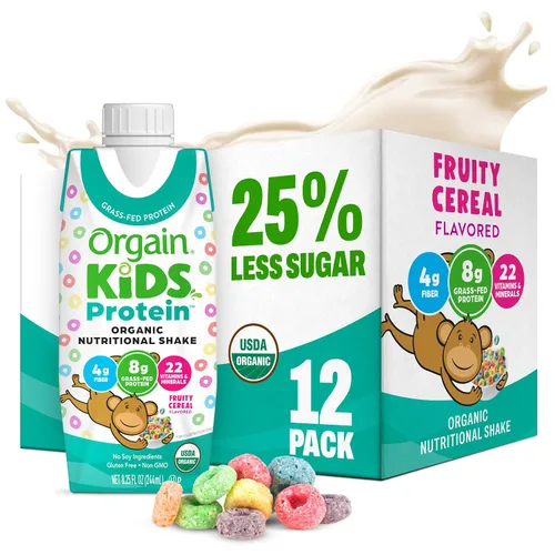 Miniatura 14 de Orgain Organic Kids - Batido nutricional de proteínas para niños, chocolate, aperitivos saludables para niños, 8g de proteína láctea, 3g de fibra