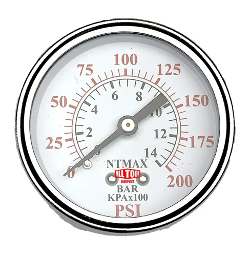 Miniatura 18 de Manómetro de presión de aire de 2" Montaje lateral inferior 1/4" NPT 2" Dial - 0 a 200 PSI