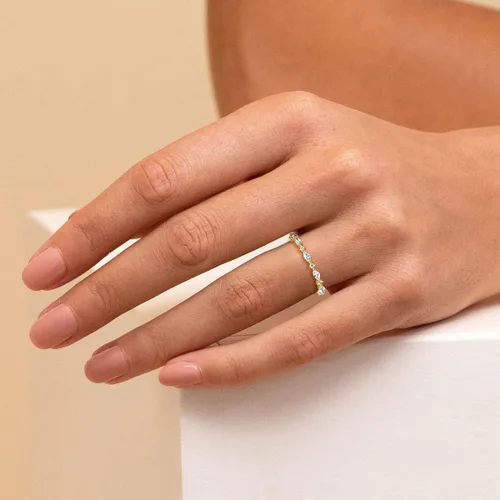 Miniatura 4 de SHINYSO Anillo de boda chapado en oro de 14 quilates para mujer, anillo de compromiso de eternidad con circonita cúbica, talla 4-10