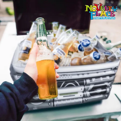 Miniatura 6 de Novelty Place Enfriador inflable Boombox – Enfriador de bebidas de gran capacidad para decoración estéreo para fiestas retro temáticas de los años