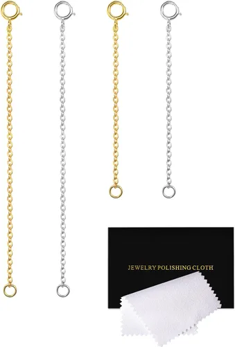 Miniatura 24 de Extensores de collar para mujer, extensor de pulsera de oro, extensión de joyería de cadena dorada para tobillera para mujer, juego de 2 piezas