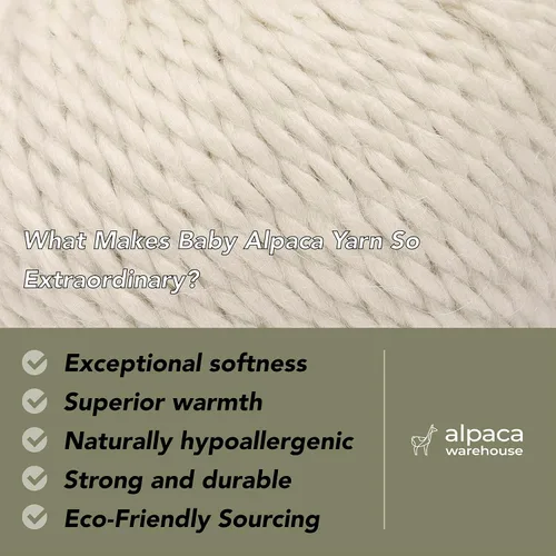 Miniatura 2 de Juego de 6 madejas de hilo de lana 100% alpaca bebé, peso grueso - Fabricado en Perú - Celestialmente suave y perfecto para tejer y hacer ganchillo