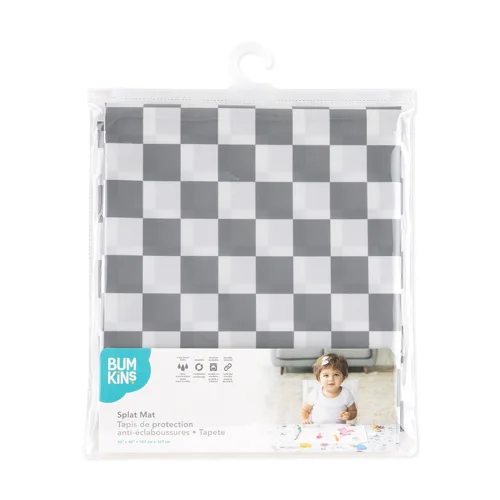 Miniatura 6 de Bumkins Alfombrilla de Splat para Bebés debajo de la Silla Alta, Alfombrilla de Desastres para Comer para Bebés y Niños Pequeños, Tela Reutilizable