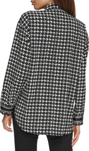 Miniatura 4 de KARL LAGERFELD Blusa de pata de gallo de gran tamaño para mujer