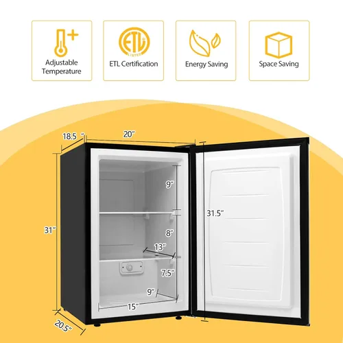 Miniatura 9 de Congelador vertical compacto, congelador de control mecánico con termostato ajustable de 7 grados, congeladores verticales EP23796