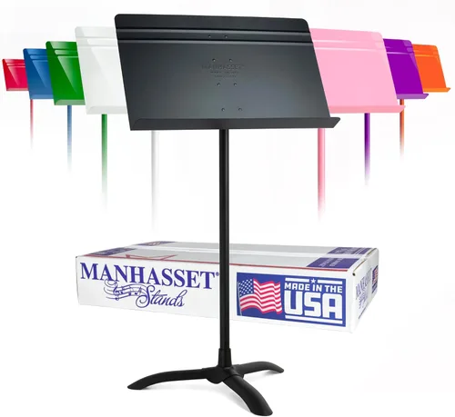 Manhasset Soporte de música para partituras - Modelo 48 Symphony - Soporte Manhasset duradero y duradero - Altura ajustable - 26" a 48" - Fabricado