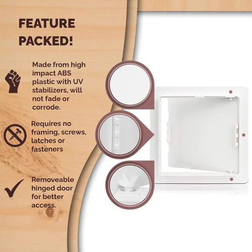 Miniatura 4 de Morvat Panel de acceso de 14 x 14 pulgadas para paneles de yeso y techo con puerta, plástico ABS duradero de alta resistencia y caja de acceso
