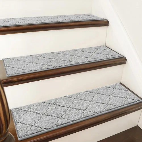 Miniatura 17 de COSY HOMEER - Alfombra antideslizante para esquinas de peldaños interiores, alfombras de escaleras para despegues resistentes al deslizamiento