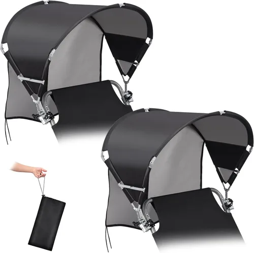 Miniatura 15 de Toldo universal XL resistente al viento para silla, extra grande plegable UPF 50+ con abrazadera ajustable, se adapta a la mayoría de la playa