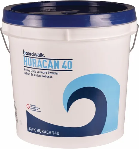 Detergente en polvo industrial de bajo contenido en espuma Boardwalk BWKHURACAN40, aroma fresco a limón, balde de 40 libras