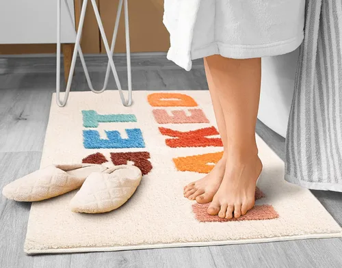 Miniatura 2 de Get Naked - Alfombra de baño rosa para decoración de baño, divertida alfombra de baño de microfibra gruesa antideslizante, lavable a máquina, 31 x