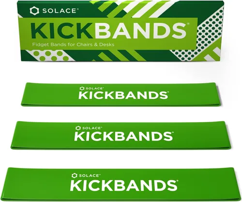 KICK BANDS Bandas para sillas para niños con pies inquietos, paquete de 3 bandas para aliviar la ansiedad con TDAH para sillas y escritorios de