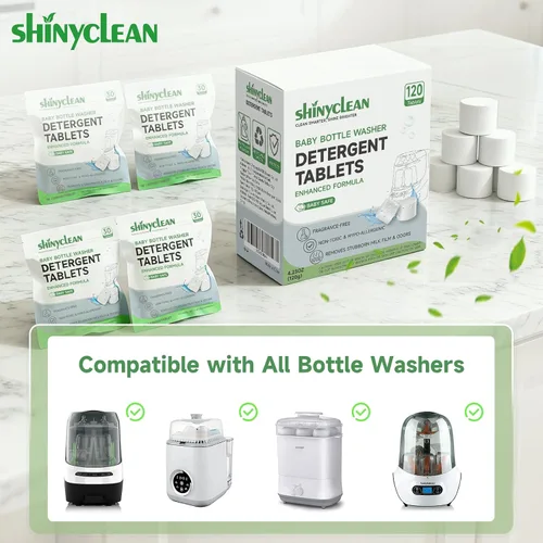 Miniatura 4 de Tabletas detergentes para lavadora de botellas, se adapta a todas las máquinas, 120 unidades Baby-safe, deep cleaning, chlorine & fragrance free