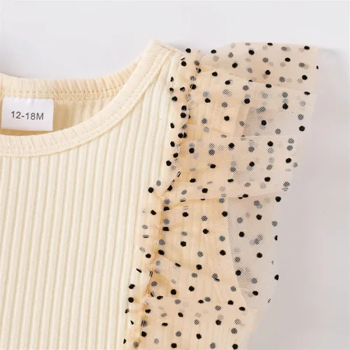 Miniatura 4 de Vestido de princesa 100 % algodón sin mangas tutú vestido de verano para niñas pequeñas, vestido de malla con volantes 3M-3Y