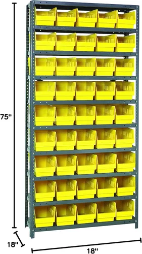 Miniatura 569 de Quantum QSBU-245BK Heavy Duty Shelving Unit with (7) Shelves and (24) QUS245 Black Bins for Garage Warehouse Storage Distribution 400 lb Load