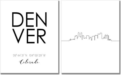 Miniatura 12 de Póster minimalista de Charlotte City Skyline - Juego de 2 fotos de arte (8 x 10)