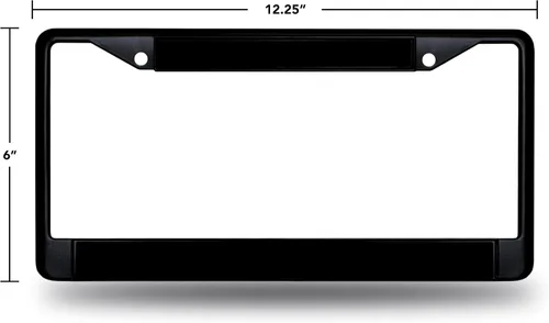 Miniatura 8 de Rico Industries Marco cromado negro primario de fútbol americano de la NFL con inserciones de plástico de 12" x 6" accesorio para automóvil/camión