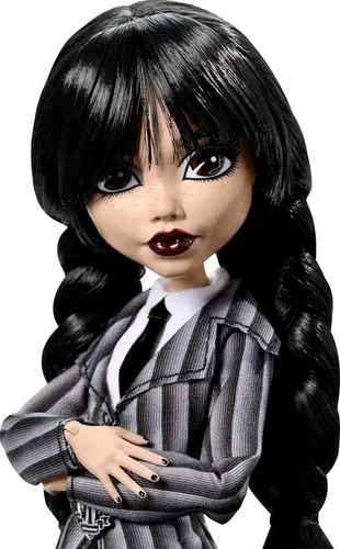 Miniatura 3 de Muñeca de miércoles de Monster High y accesorios, muñeca coleccionable de Wednesday Addams en uniforme de la Academia Nevermore con Thing y mochila