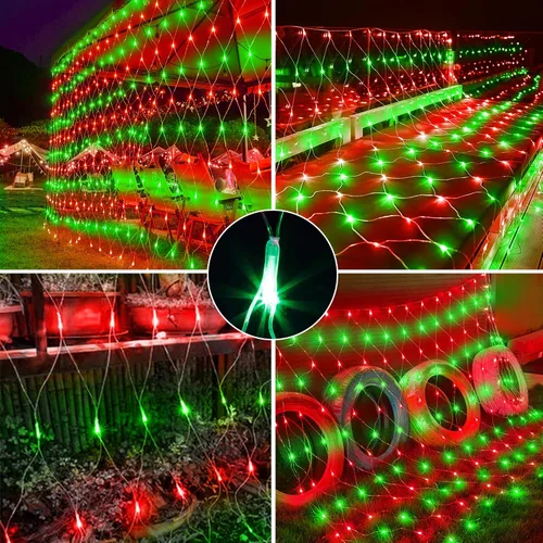 Miniatura 5 de 198 luces de red LED de 9.8 pies x 6.6 pies enchufables, 8 modos de iluminación de malla conectables, luces de red de Navidad impermeables al aire