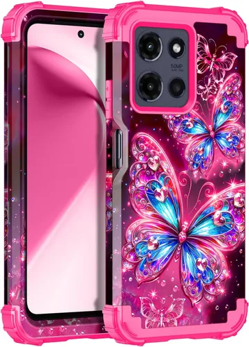 Miniatura 26 de Miqala Funda para Moto G Play 5G 2024, que brilla en la oscuridad, tres capas, resistente, a prueba de golpes, protección de cuerpo completo