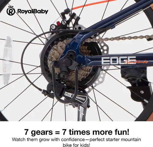 Miniatura 5 de RoyalBaby Bicicleta de montaña para niños y niñas, bicicleta ultraligera de aluminio con ruedas de 20 a 26 pulgadas para niños de 6 a 14 años