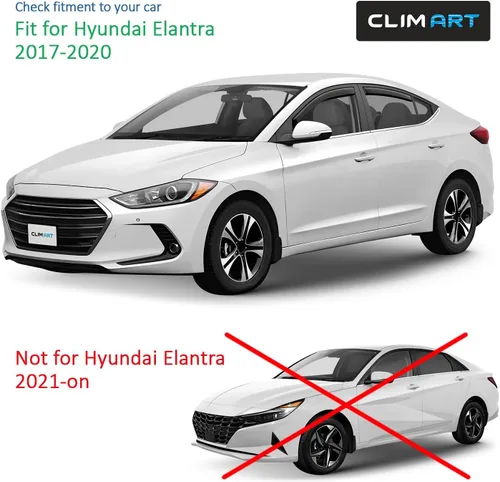 Miniatura 5 de CLIM ART Protectores de lluvia increíblemente duraderos en el canal para Hyundai Elantra 2017-2020 Sedán, deflectores de ventana originales, viseras