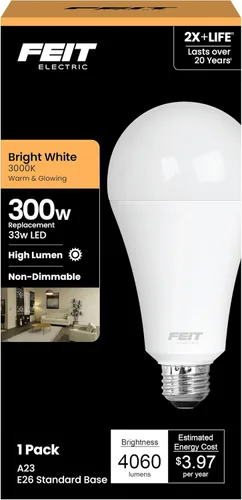 Miniatura 7 de Feit Electric Bombilla LED A21, equivalente a 200 W, no regulable, 3050 lúmenes, base estándar E26, luz diurna de 5000 K, bombilla LED de alto 5000K