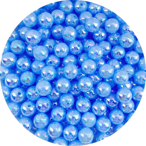 Miniatura 12 de Jmassyang 200 cuentas de perlas brillantes de 0.394 pulgadas (0.394 in), color AB, redondas, de plástico, acrílico, espaciador, manualidades