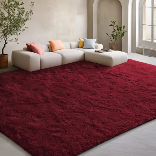 Miniatura 129 de EVOIONOS - Alfombra redonda gris para dormitorio, 5x5 pies; alfombras circulares suaves y esponjosas para sala de estar, alfombras de felpa peludas