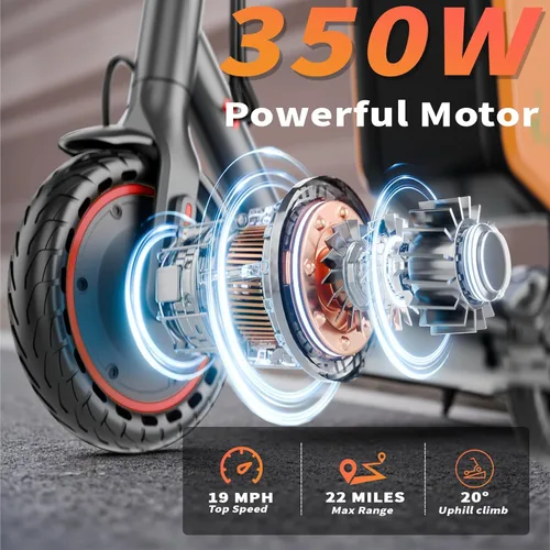 Miniatura 4 de Qlaway 8.5" E Scooter for Adults 19/22 MPH 350/500W Motor 187.2/288.6/441WH Battery, Motorized Scooter Up to 22 Miles Range, Foldable Bearing 265